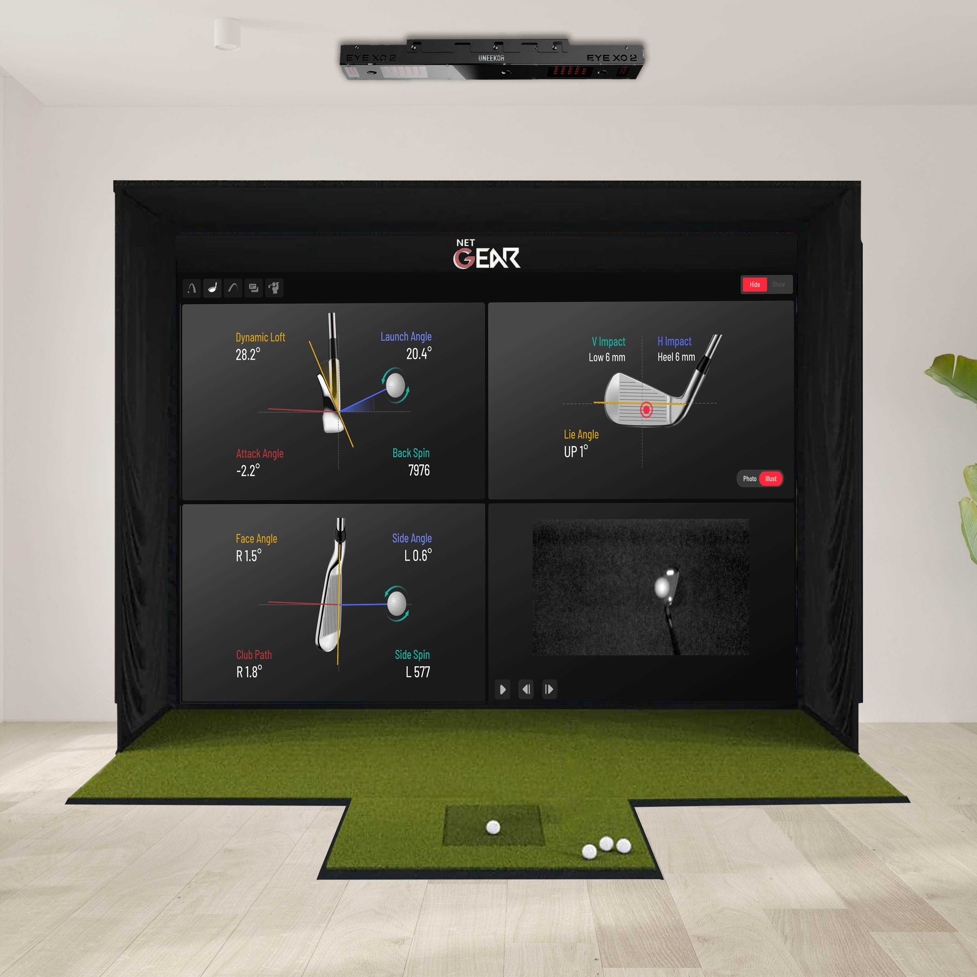 Uneekor EYE XO2 + SSG Golf Simulator